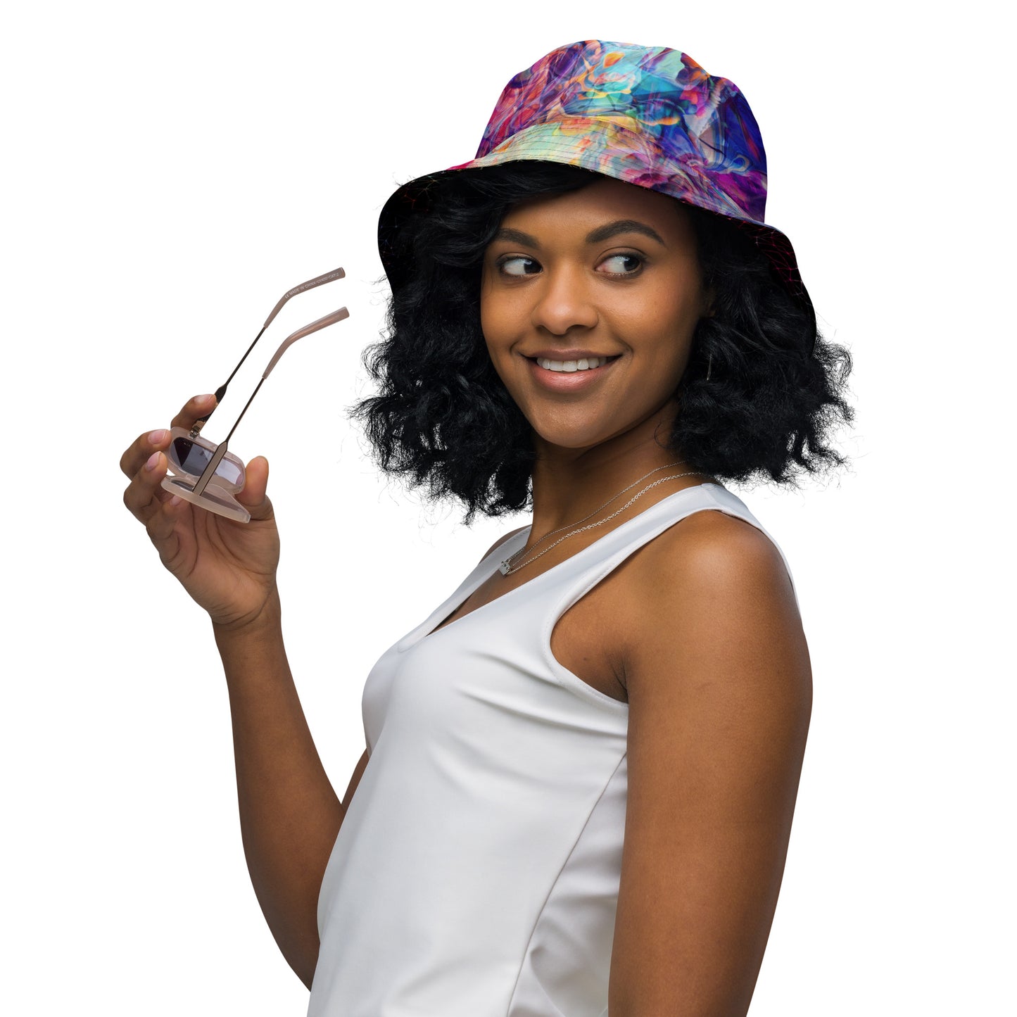 Purple Abstract Reversible bucket hat