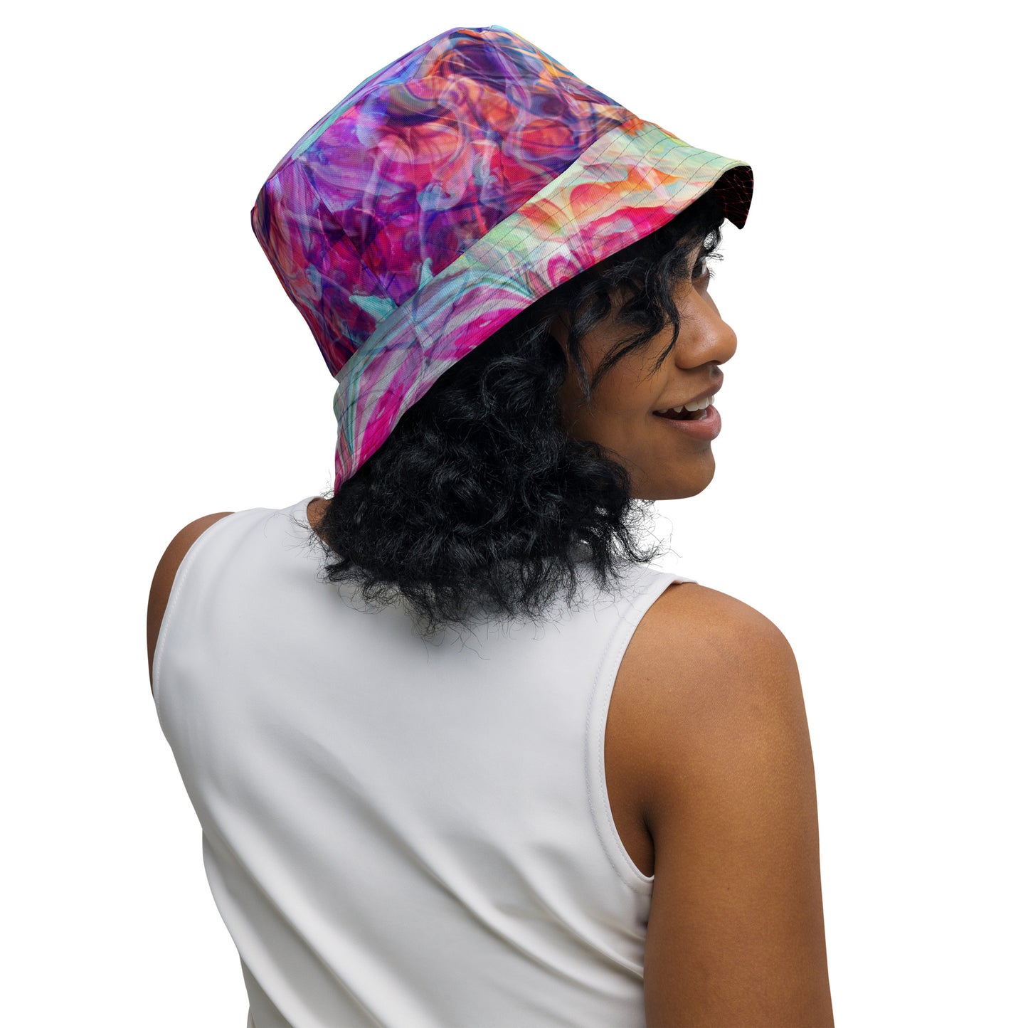 Purple Abstract Reversible bucket hat